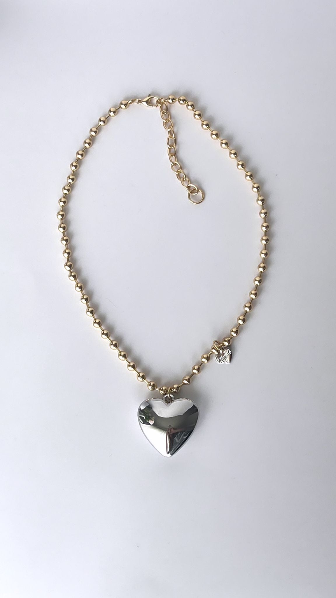 Heartbeat gold chain necklace