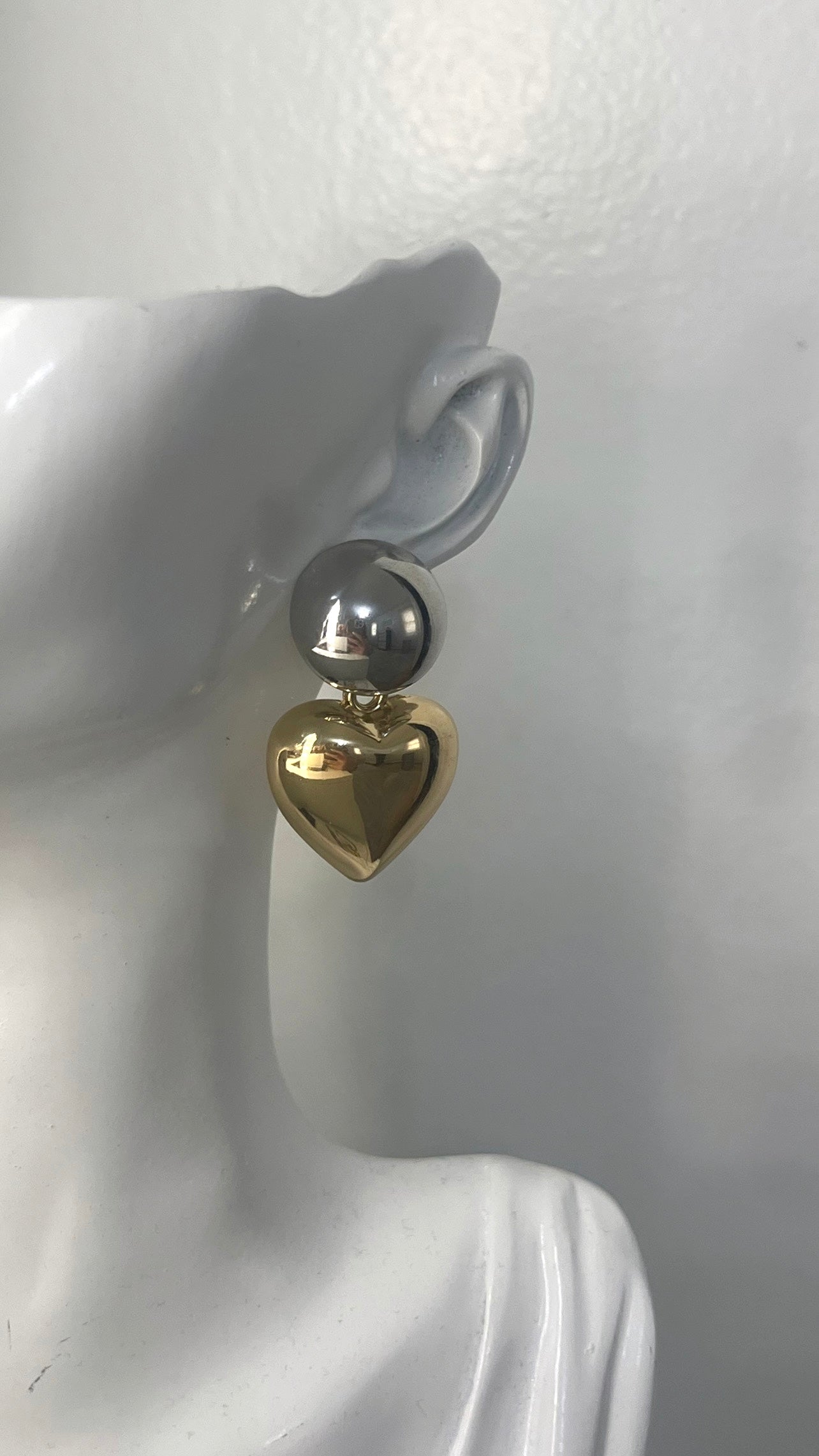 Two Tone Heart Earrings