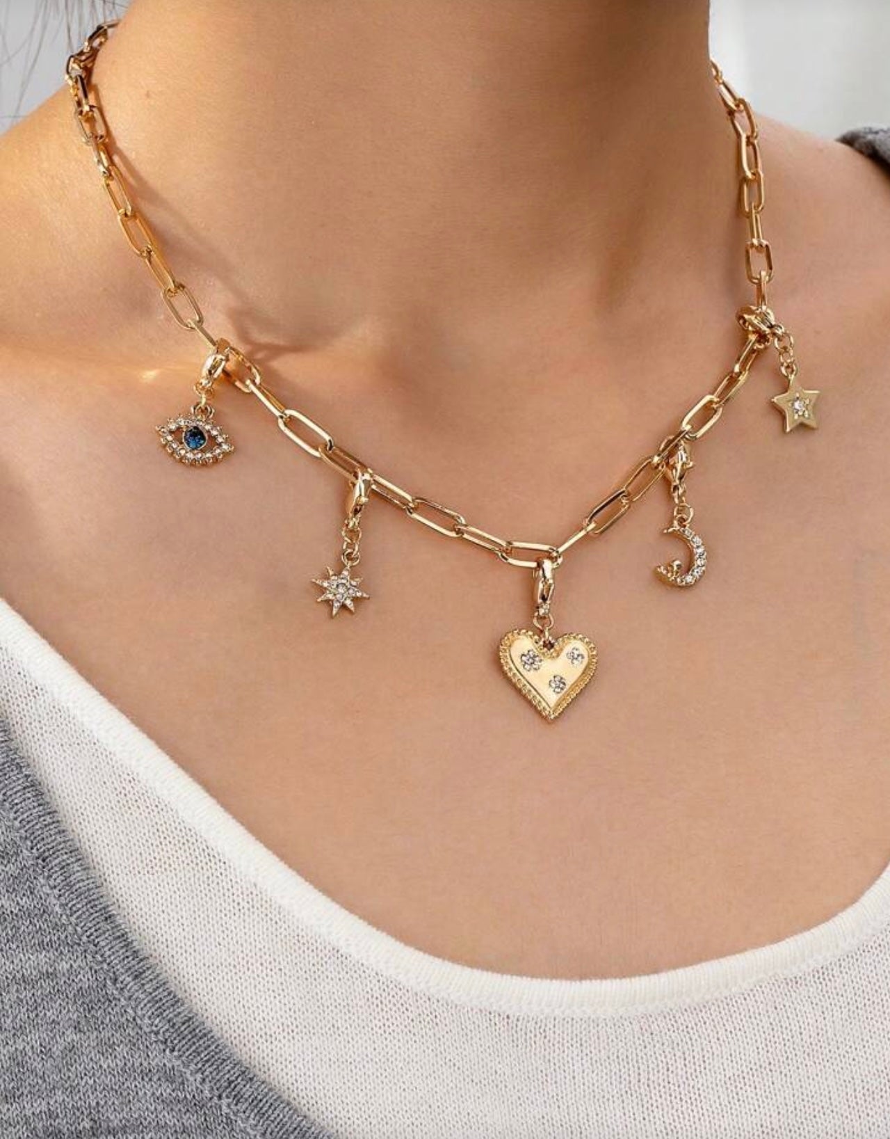 Cosmic Dainty Charm Necklace