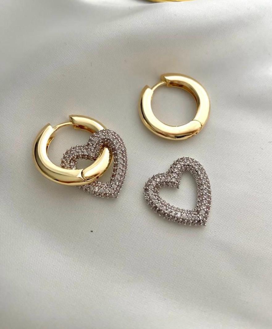 Heart Shaped Loop Earrings