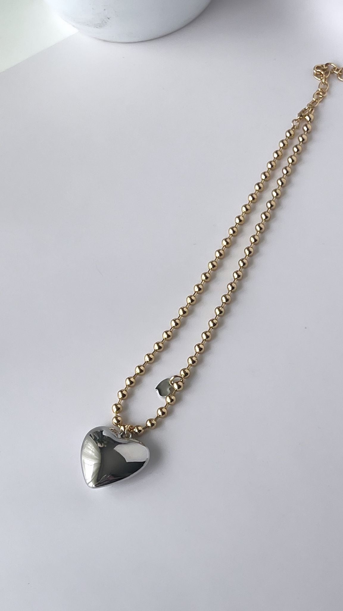 Heartbeat gold chain necklace