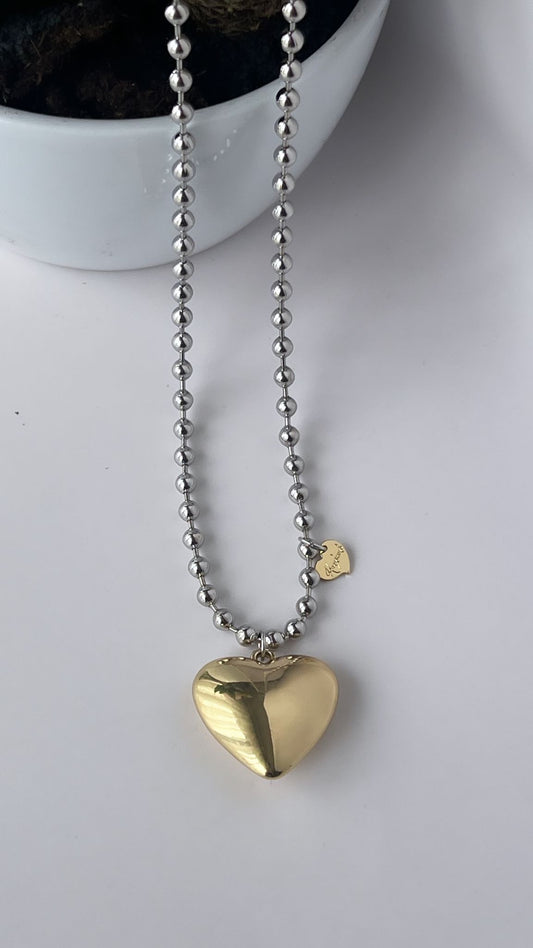 Heartbeat silver chain necklace