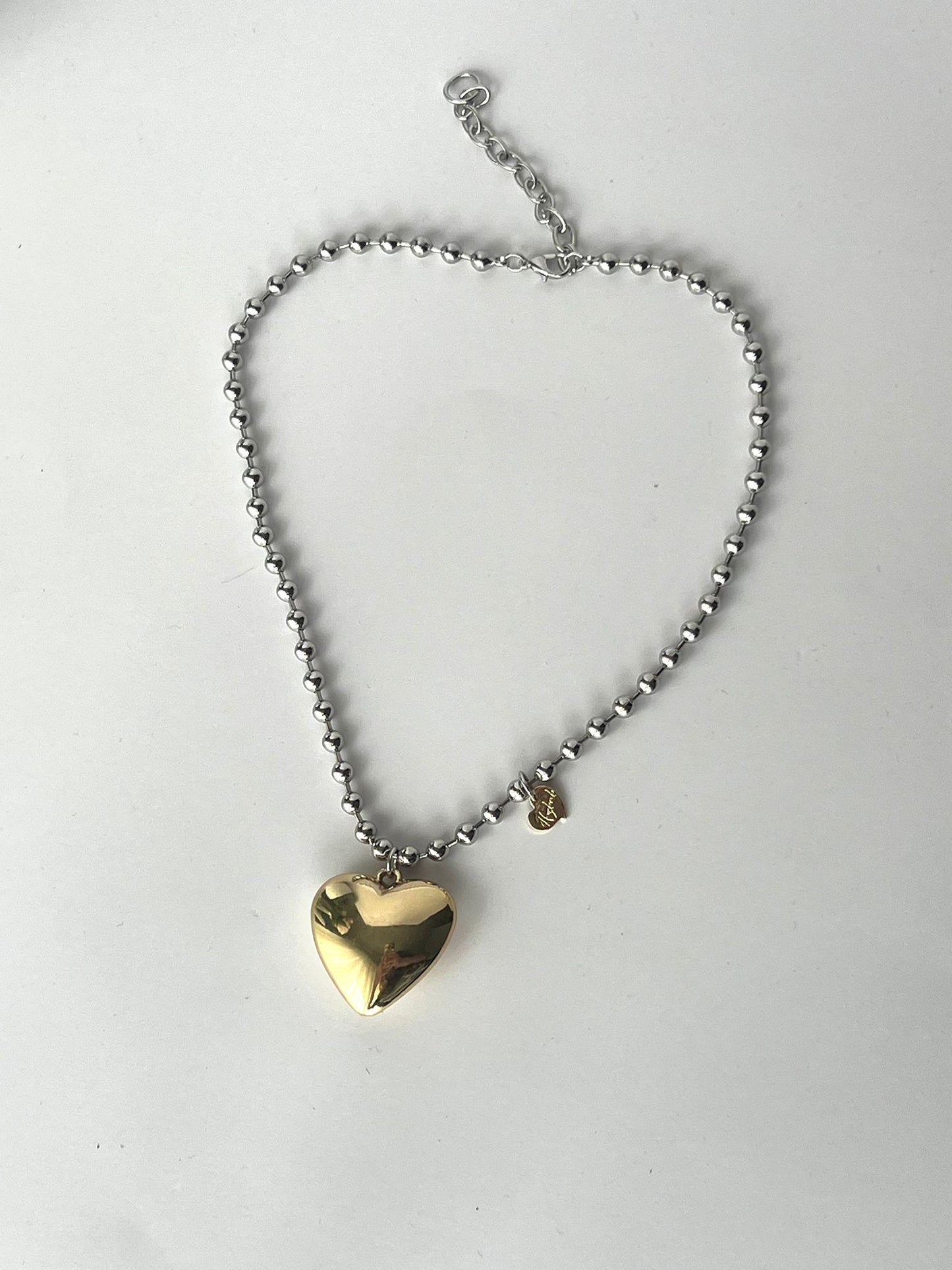 Heartbeat silver chain necklace