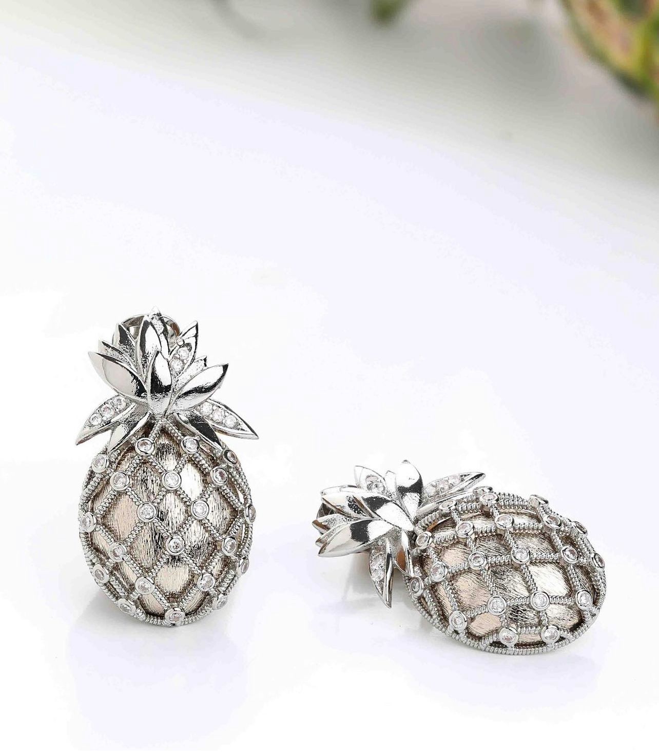 Silver Pineapple Earrings