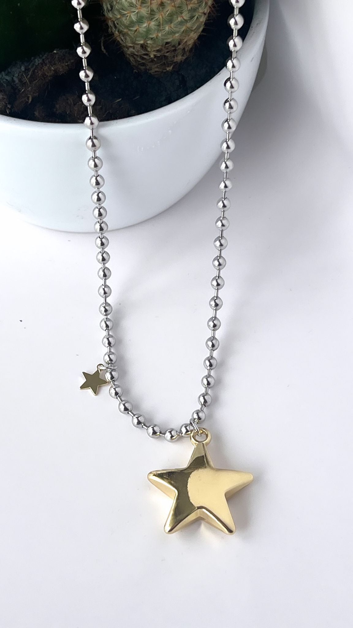 Starlight silver chain necklace